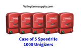 Case of 5 Speedrite S1000 dual powered electric fence chargers