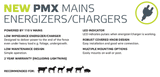 Patriot PMX electric fence charger specs and features chart