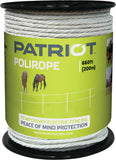 660 foot roll of PATRIOT ELECTRIC FENCE POLIROPE for horse fencing with green label and white background