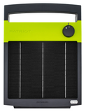 Patriot SG1000 Solar electric fence charger and panel with 'Patriot' branding on a white background
