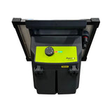 Patriot SG2000 Black and green electric fence charger with a visible brand logo on a white background