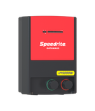 Speedrite U15000W  Electric Fence Energizer with  red and black case on clear background