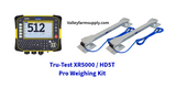 Tru-test XR5000 Cattle scale indicator with large numbers next to a TruTest HD5T Load Bar set on white background