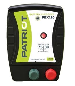 PATRIOT PBX 120 12V DC BATTERY POWERED FENCE CHARGER, 30 MILE / 100 ACRE | FREE SHIPPING AND FENCE TESTER - Speedritechargers.com