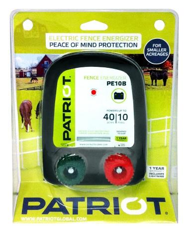 Patriot PE10B 10-Mile Battery-operated Electric Fence Charger