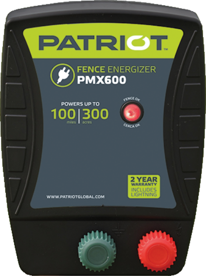 PATRIOT PMX 600 110V AC POWERED FENCE CHARGER, 100 MILE / 300 ACRE | FREE SHIPPING AND FENCE TESTER - Speedritechargers.com