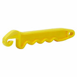 yellow non conductive gate handle with white background and grips