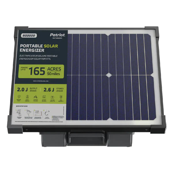 Patriot Solarguard 2000 Fence Energizer, 2 Joule Output, 12V