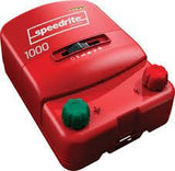SPEEDRITE 1000 ENERGIZER on its back with reen and red fence knob terminals