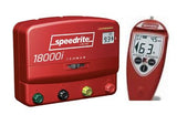 Red SPEEDRITE 18000i and REMOTE CONTROL DUAL POWERED 110V/12V ENERGIZER | 18 JOULE with yellow black, green and red knobs