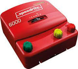 Red Speedrite 6 Joule Electric Fence Energizer Showing Ground Knob, Hot And Half Power Knobs