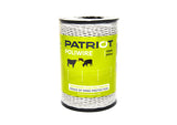 1320FT Patriot Poliwire  821448 (White, 1320ft/400m)  Ideal for use with Tread-In posts  6 stainless steel conductors, flexible, woven for strength and easy handling.  1 year warranty